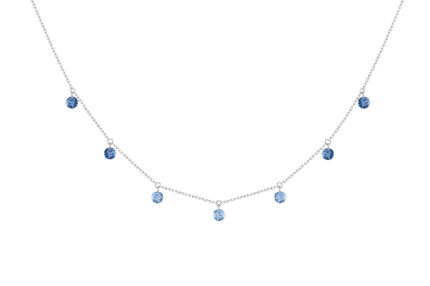 Collier La Brune & La Blonde Confetti Bleu 7 Saphirs Bleus Or Blanc