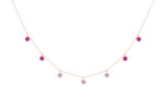 Collier La Brune & La Blonde Confetti Rose 7 Pierres Or Rose