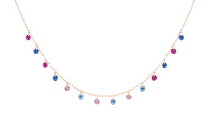 Collier La Brune & La Blonde Confetti Venise 14 Pierres Or Rose