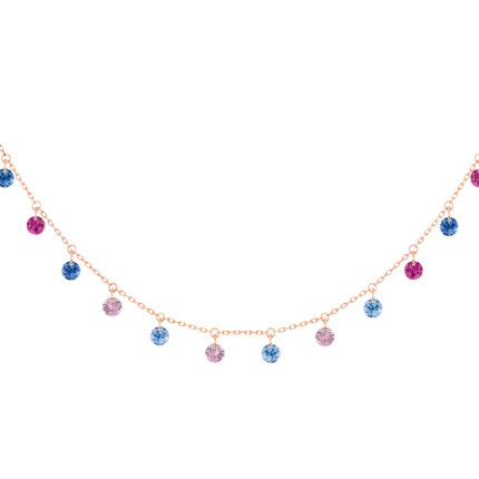 Collier La Brune & La Blonde Confetti Venise 14 Pierres Or Rose