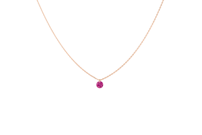 Collier La Brune & La Blonde Confetti Rubis Solitaire Or Rose