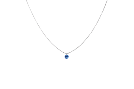 Collier La Brune & La Blonde Confetti Saphir Bleu Solitaire Or Blanc