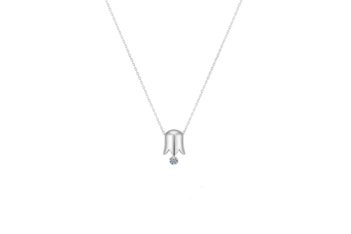 COLLIER LILY DIAMANT – OR BLANC