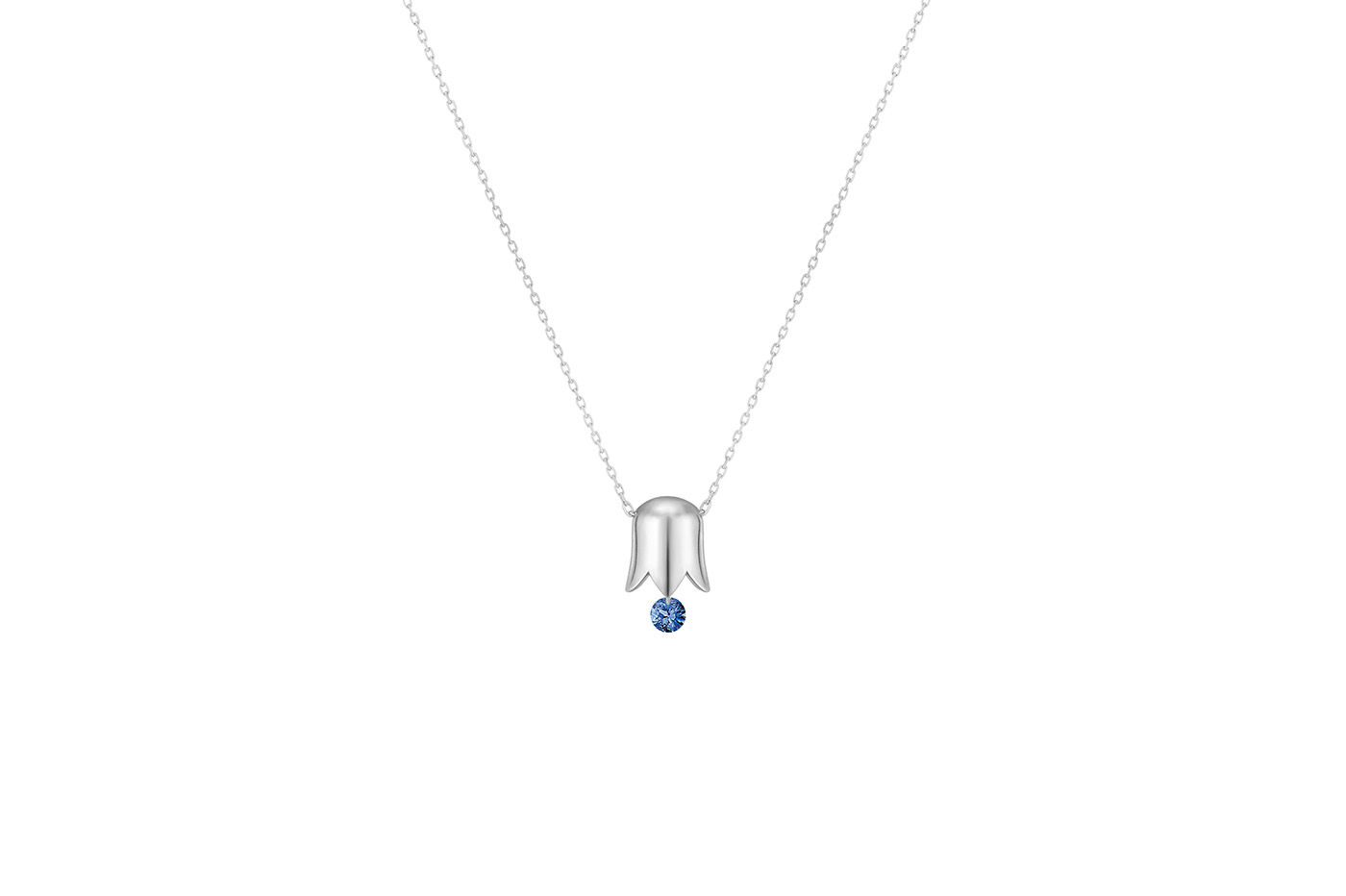 Necklace La Brune &amp; La Blonde Lily Saphir Blue White Gold