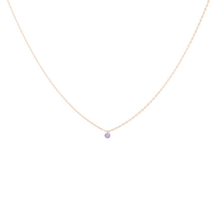 Collier La Brune & La Blonde Mini Confetti Améthyste Or Rose