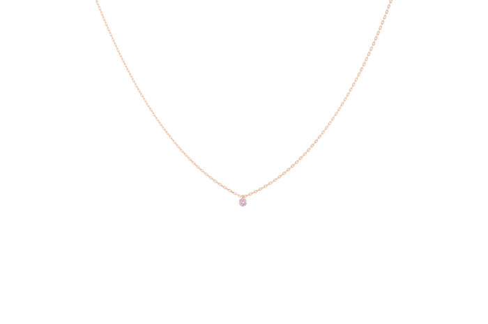 Collier La Brune & La Blonde Mini Confetti Saphir Rose Or Rose