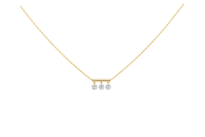 Collier La Brune & La Blonde Pampilles 3 Diamants Or Jaune