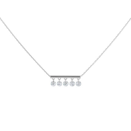 Collier La Brune & La Blonde Pampilles 5 Diamants Or Blanc