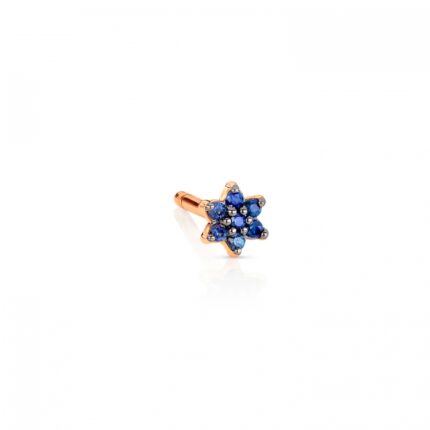 Earring Ginette NY Solo Mini Sapphire Star Stud Rose Gold