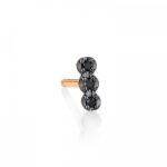 Boucle d'Oreille Ginette NY Solo Black Diamond Strip Stud Or Rose