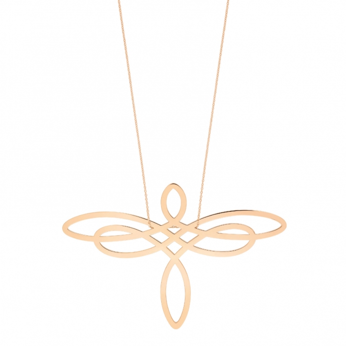 Collier Ginette NY Jumbo Dragonfly Or Rose