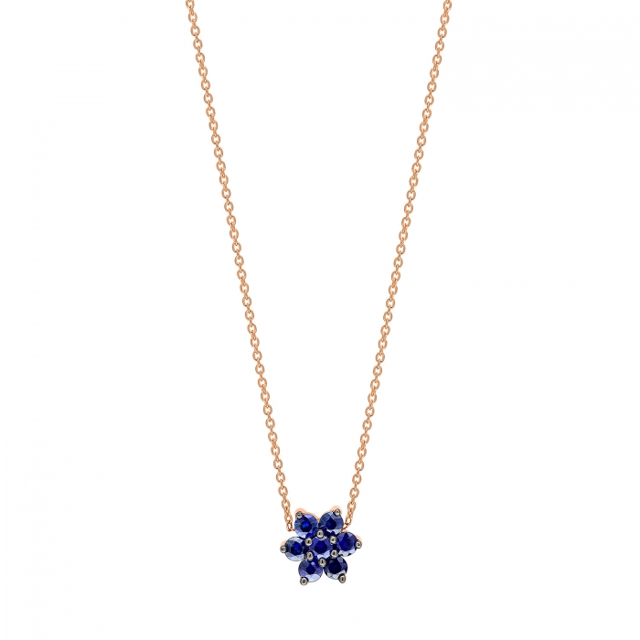 Collier Ginette NY Sapphire Star On Chain Or Rose