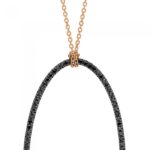 Collier Ginette NY Jumbo Ellipse Black Diamond On Chain Or Rose