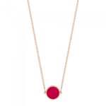 Collier Ginette NY Mini Ever Coral Disc On Chain Or Rose