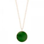 Collier Ginette NY Jumbo Ever Jade Disc On Chain Or Rose