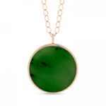 Collier Ginette NY Jumbo Ever Jade Disc On Chain Or Rose