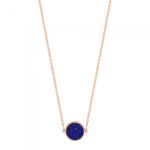 Collier Ginette NY Mini Ever Lapis Disc On Chain Or Rose