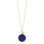 Collier Ginette NY Ever Lapis Disc On Chain Or Rose