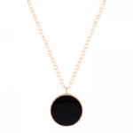 Collier Ginette NY Jumbo Ever Onyx Disc On Chain Or Rose