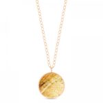 Collier Ginette NY Jumbo Ever Picture Jasper Disc On Chain Or Rose