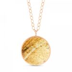 Collier Ginette NY Jumbo Ever Picture Jasper Disc On Chain Or Rose