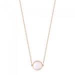 Collier Ginette NY Mini Ever MOP Disc On Chain Or Rose