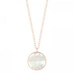 Collier Ginette NY Jumbo Ever White MOP Disc On Chain Or Rose