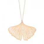 Collier Ginette NY Jumbo Gingko On Chain Or Rose