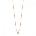 Collier Ginette NY Lonely Diamond On Chain Or Rose