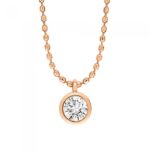 Collier Ginette NY Lonely Diamond On Chain Or Rose