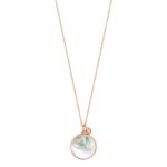 Collier Ginette NY Maria MOP Disc On Chain Or Rose