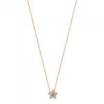 Collier Ginette NY Mini Diamond Milky Way Open Star Necklace Or Rose