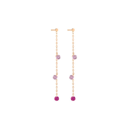 Pendants d'Oreilles La Brune & La Blonde Confetti Rose Or Rose