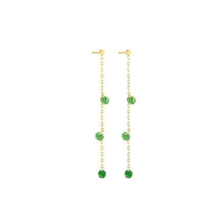 Pendants d'Oreilles La Brune & La Blonde Confetti Vert Or Jaune