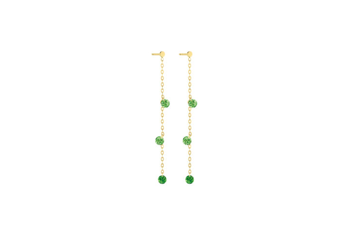 Pendants d'Oreilles La Brune & La Blonde Confetti Vert Or Jaune