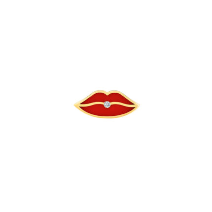 Pin's Boucle D'Oreilles La Brune & La Blonde Pop Kiss Me Diamant Or Jaune
