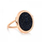 Bague Ginette Ajna Blue Sand Stone Disc Or Rose Ring