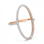 Bague Ginette NY Ellipse Diamond Or Rose Ring