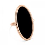 Bague Ginette NY Ellipse Onyx Or Rose Ring