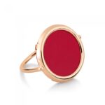 Bague Ginette NY Maria Coral Disc Or Rose Ring