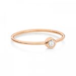 Bague Ginette Lonely Diamond Or Rose Ring