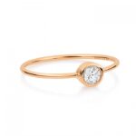 Bague Ginette Large Lonely Diamond Or Rose Ring