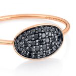 Ginette Ring Mini Sequin  Black Diamond Rose Gold Ring