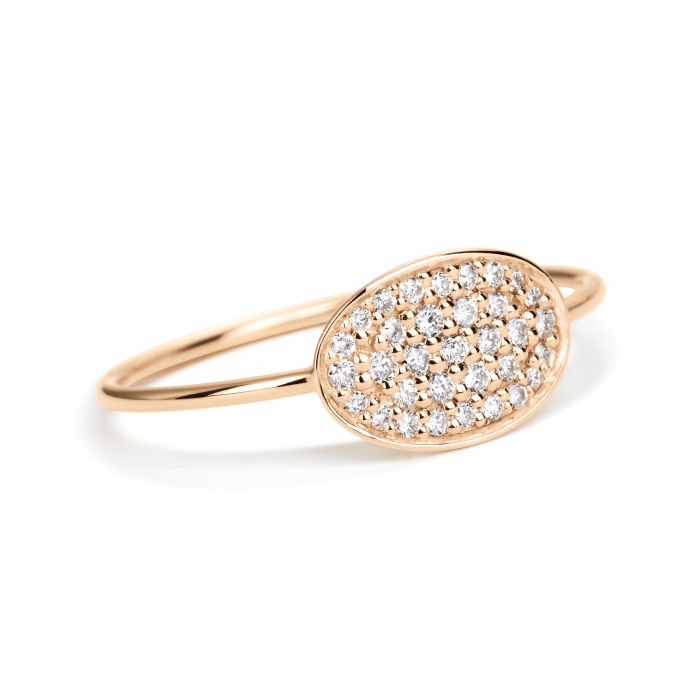 Ring Ginette Mini Sequin  Diamond  Rose Gold Ring