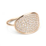 Bague Ginette Large Sequin Diamond Or Rose Ring