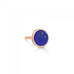 Boucle d'Oreille Ginette NY Solo Ever Lapis Disc Stud Or Rose