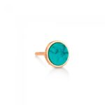 Boucle d'Oreille Ginette NY Solo Ever Turquoise Disc Stud Or Rose