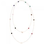 Collier Ginette NY Ever Multi Stone Sautoir Or Rose