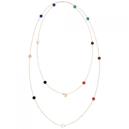 Collier Ginette NY Ever Multi Stone Sautoir Or Rose