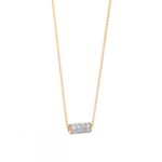 Collier Ginette NY Mini Straw Diamond On Chain Or Rose